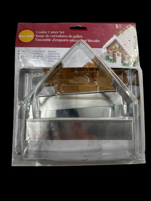 3D Christmas Ginger House Metal Cookie Cutter Set