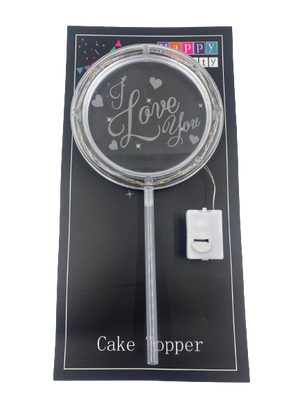 Cake Topper With Light I Love You