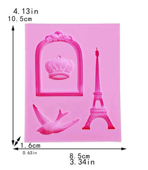 Silicone Mould Frame crown bird Eiffel tower