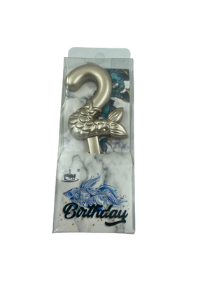 Nr2 Birthday Candle Mermaid Gold