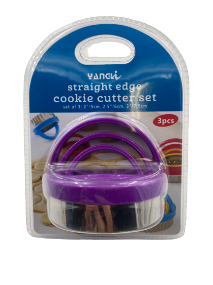 Scone cookie cutter set with handle, round