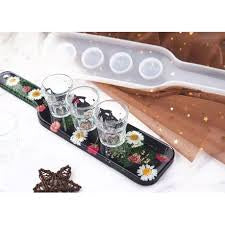 Silicone resin mould, shot glass serving tray