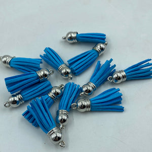 Keyring tassel Sky blue 2.5cm (10 in a pack)