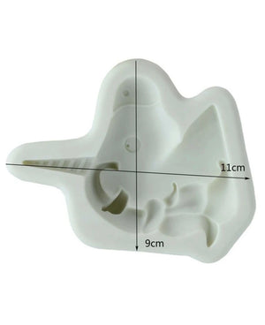 Unicorn head silicone mould, 6.5x5.3cm