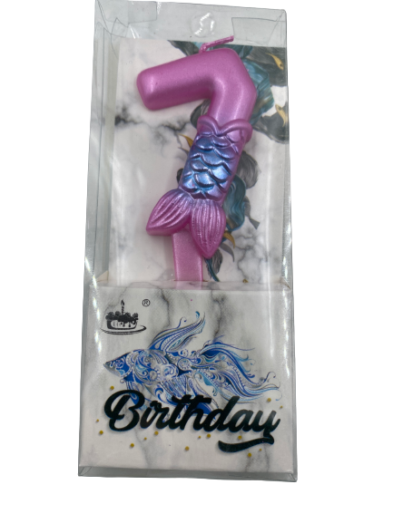 Nr7 Birthday Candle Mermaid Pink