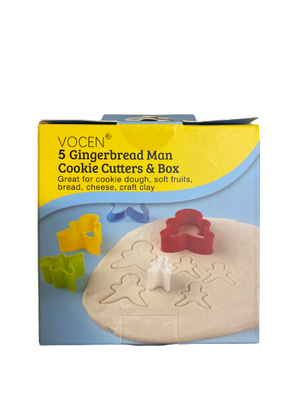 Vocen Plastic Cookie Cutters In a Container Gingerbread Man