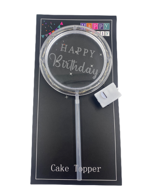Cake Topper With Light Happy Birthday