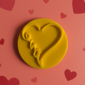 Cupcake stamp 6cm Love heart