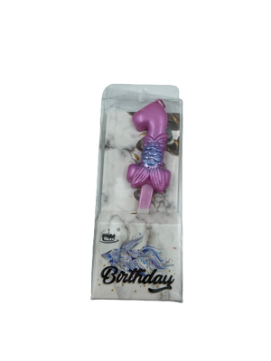 Nr1 Birthday Candle Mermaid Pink