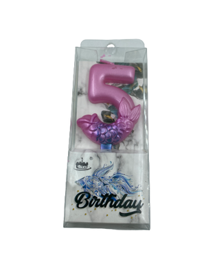 Nr5 Birthday Candle Mermaid Pink