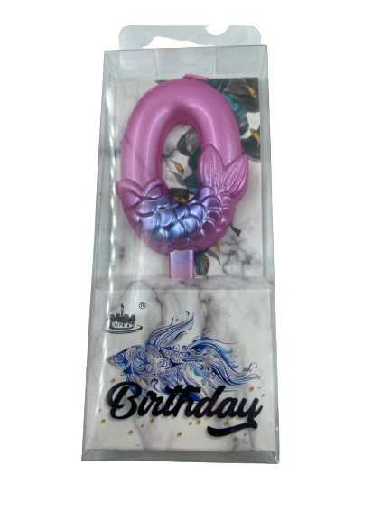 Nr0 Birthday Candle Mermaid Pink