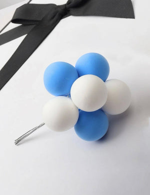Cake Topper Polystyrene Faux Balls Blue and White