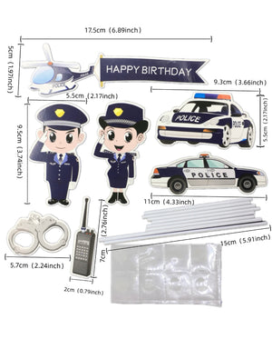 Cardboard Cake Topper Police