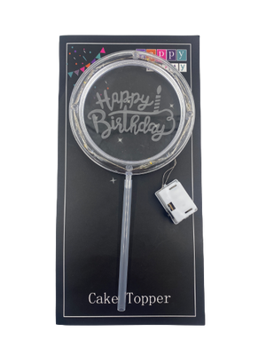 Cake Topper With Light Happy Birthday