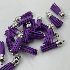 Keyring tassel,  Purple 2.5cm (10 in a pack)
