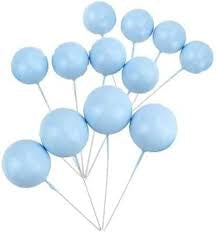 Cake Topper Polystyrene Faux Balls Baby Blue 20pcs