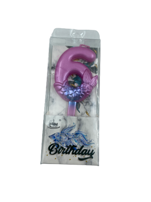 Nr6 Birthday Candle Mermaid Pink
