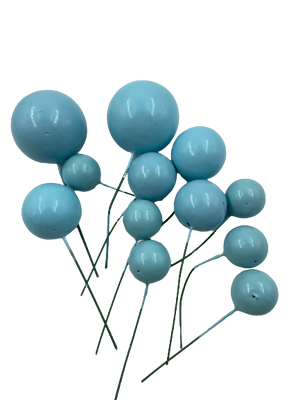 Cake Topper Polystyrene Faux Balls Blue 12pc