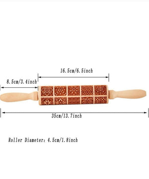 Embossing Wooden Rolling Pin