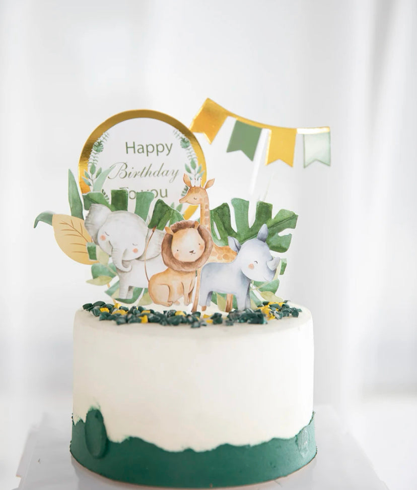 Safari Wild Animal Birthday Cake (2) | Baked by Nataleen