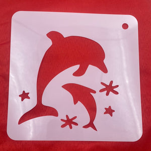 N188001 Stencil Dolphins and stars