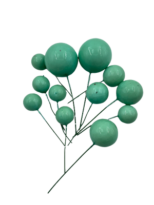 Cake Topper Polystyrene Faux Balls Green 12pc