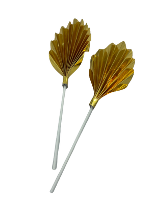 Paper Palm Leaf Gold Cake Topper 2 per pack