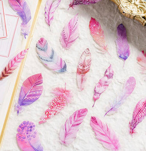 Feather Pattern Stickers 20pcs