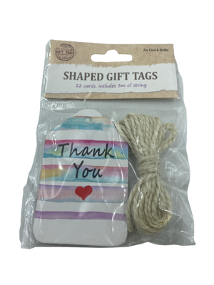 12 Shaped Gift Tags with String