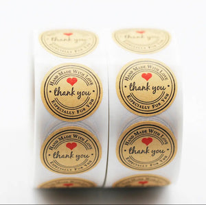 Handmade with Love Sticker Roll 500pc