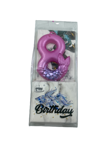 Nr8 Birthday Candle Mermaid Pink