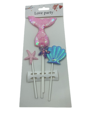 Cake Topper Sequin Mermaid  and Shells