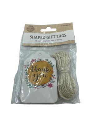 12 Shaped Gift Tags with String