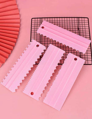 Plastic Cake Comb Scraper Set