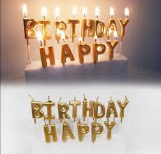 Gold Birthday Candles