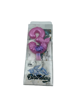 Nr3 Birthday Candle Mermaid Pink