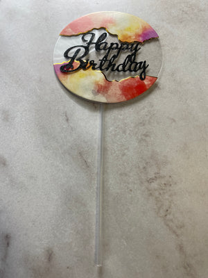 Cardboard Cake Topper Happy Birthday