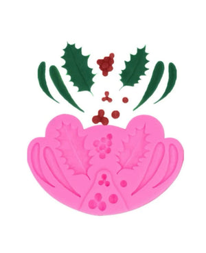 Silicone Mould  Holy Leaves and Cherry