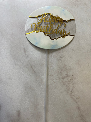 Cardboard Cake Topper Happy Birthday