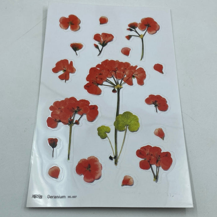 Resin Sticker Sheet Flower 10x15cm WL-007