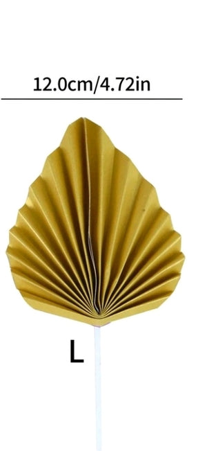 Paper Palm Leaf Gold Cake Topper 2pcs