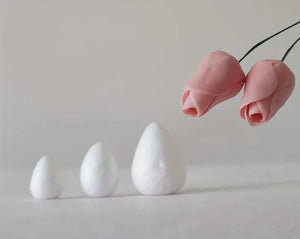 Small White Styrofoam Rose Bud Forms