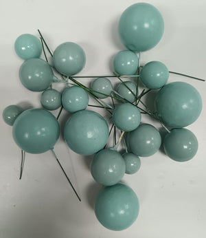 Light Blue Cake Topper Polystyrene Faux Balls 20pcs