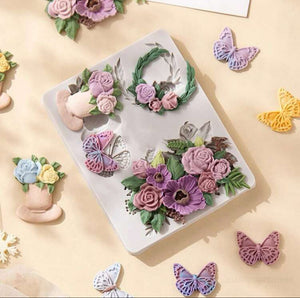 Silicone Mould Flower Arrangement Pot Butterfly