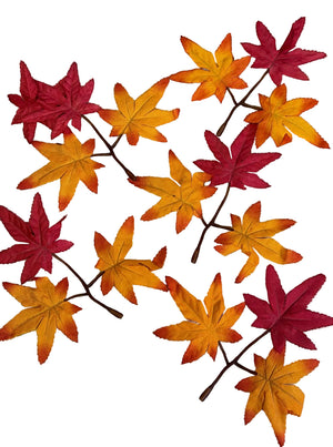 Cake Topper Artificial Autumn Maple Leaves