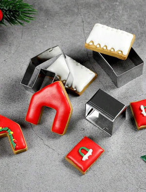 3D Christmas Ginger House Metal Cookie Cutter Set Mini