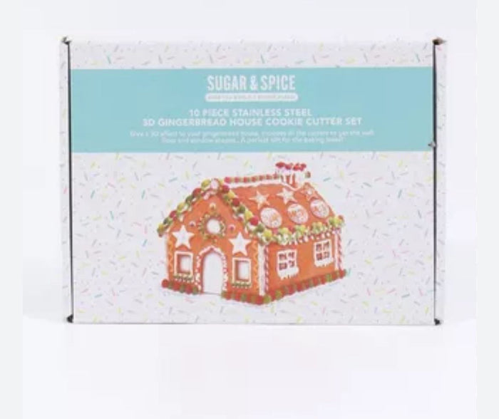 10pc 3d Metal Gingerbread House Cutter