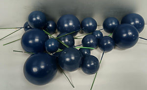 Navy Blue Cake Topper Polystyrene Faux Balls 20pcs