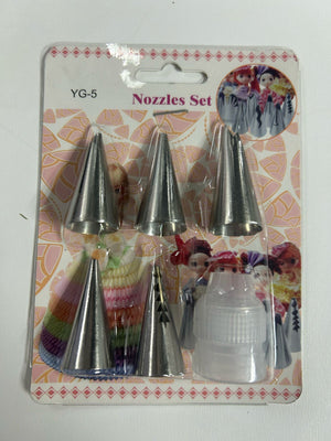 YG-5 6pc Frill Nozzle Set With Coupler