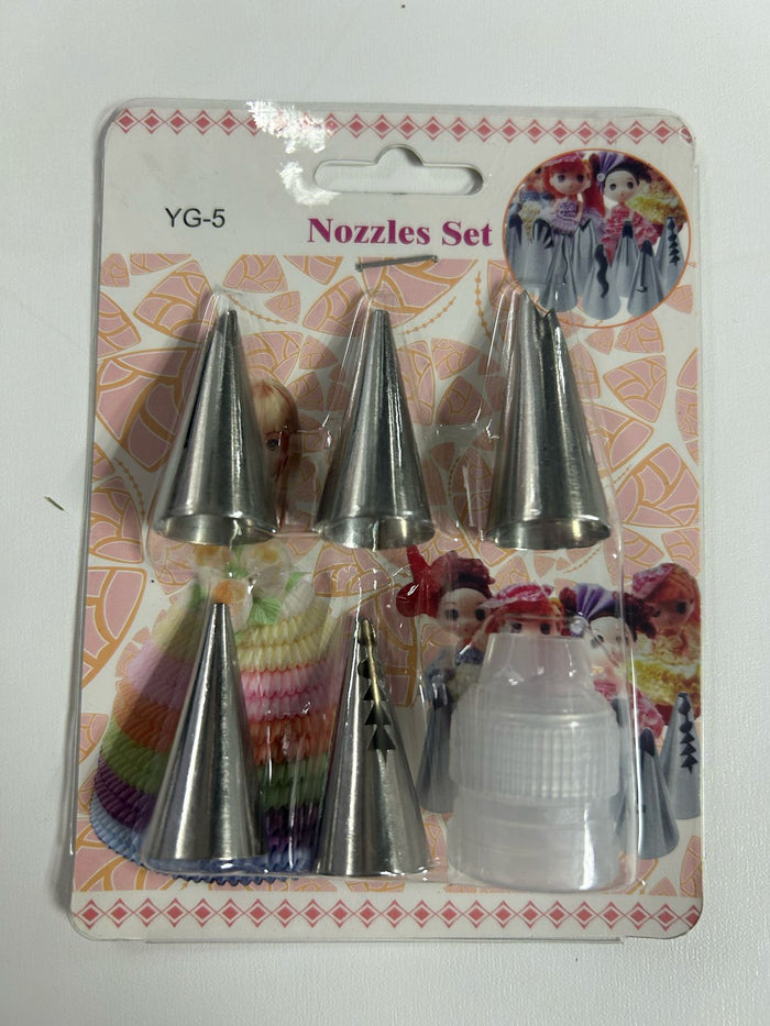 YG-5 6pc Frill Nozzle Set With Coupler